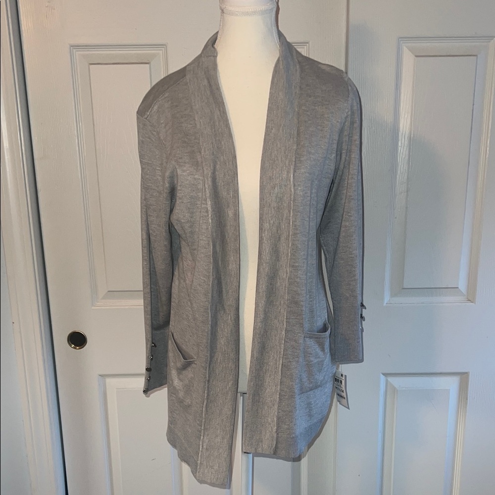 JM Collection Light Gray Women's Cardigan